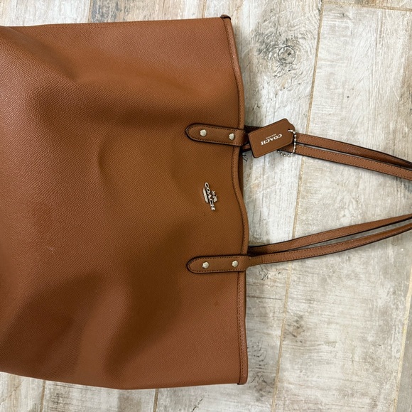 Coach Tan Leather Tote with Yellow Interior - Picture 3 of 8